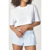 Florence By Mills Stripe Core Crop T-shirt In White