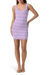 Florence By Mills Stripe Pointelle Stitch Minidress In Purple