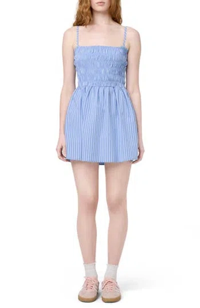 FLORENCE BY MILLS FLORENCE BY MILLS STRIPE SMOCKED BODICE COTTON BLEND MINI SUNDRESS