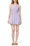 Florence By Mills Stripe Smocked Bodice Cotton Blend Mini Sundress In Lavender  Stripe