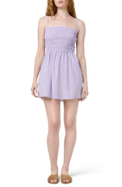 Florence By Mills Stripe Smocked Bodice Cotton Blend Mini Sundress In Lavender  Stripe