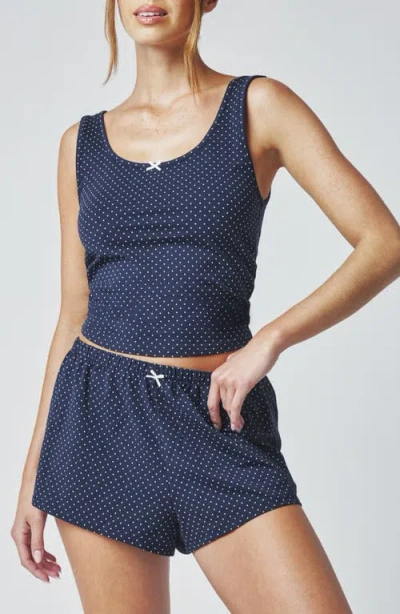 Florence By Mills Tank Top & Shorts Pajama Set In Blue