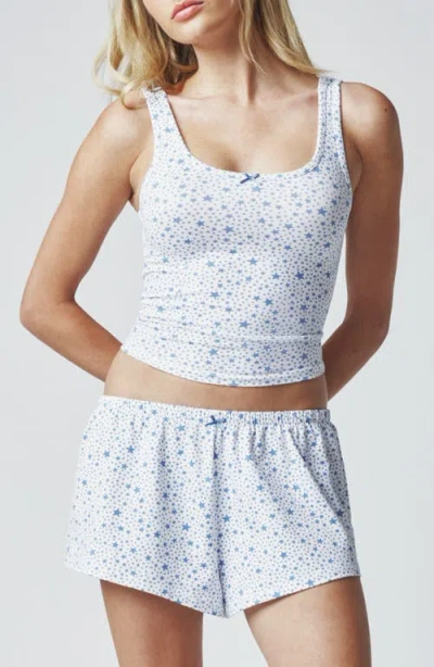 Florence By Mills Tank Top & Shorts Pajama Set In Silver