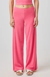Florence By Mills Terry Cloth Wide Leg Pants In Pink