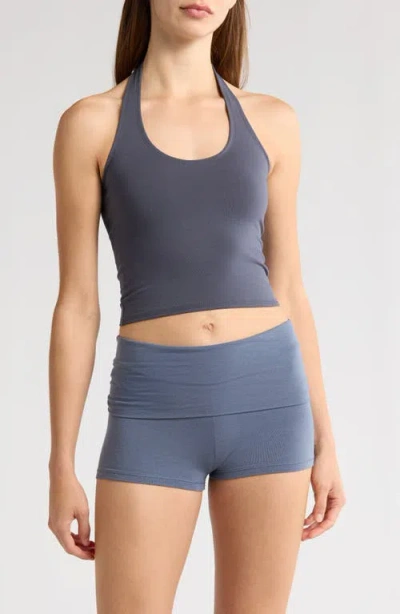 Florence By Mills Terry Halter Crop Top In Blue