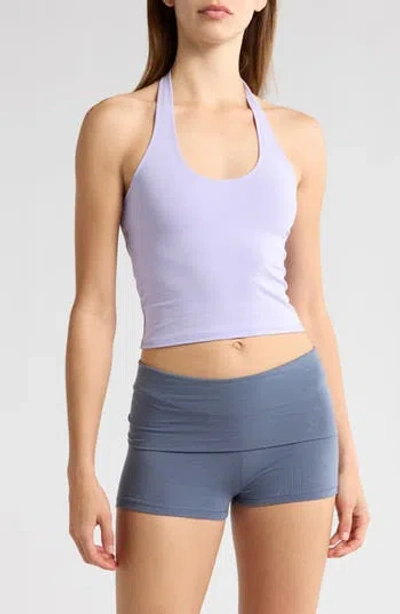 Florence By Mills Terry Halter Crop Top In Purple
