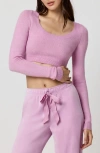 Florence By Mills Tie Back Crop Sweater In Purple