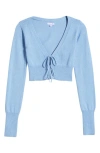 Florence By Mills Tie Front Crop Cardigan In Endless Sky
