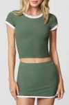Florence By Mills Tipped Crewneck Rib T-shirt In Green