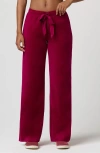 Florence By Mills Velour Wide Leg Pants In Pink