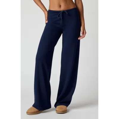 Florence By Mills Wide Leg Jersey Rib Sweatpants In Blue