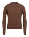 Florence Cashmere Man Sweater Brown Size 42 Wool, Cashmere, Cotton, Nylon, Elastane In Brown