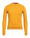 Florence Cashmere Man Sweater Marigold Size 36 Wool, Cashmere, Cotton, Nylon, Elastane In Yellow