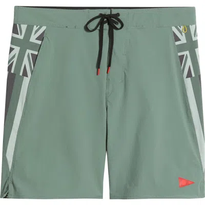 Florence Cordura Airtex Pro Hawaii Camo Water Repellent Board Shorts In Green