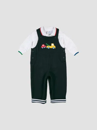 Florence Eiseman Baby Boy's French Terry Knit Polo Shirt & Overalls In Multi
