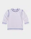Florence Eiseman Boy's Contrast Stitched Rashguard Swim Top In White