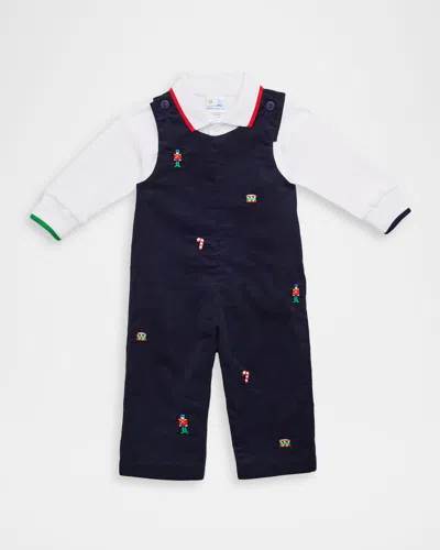 Florence Eiseman Kids' Boy's Corduroy Longall & Shirt Set In Blue