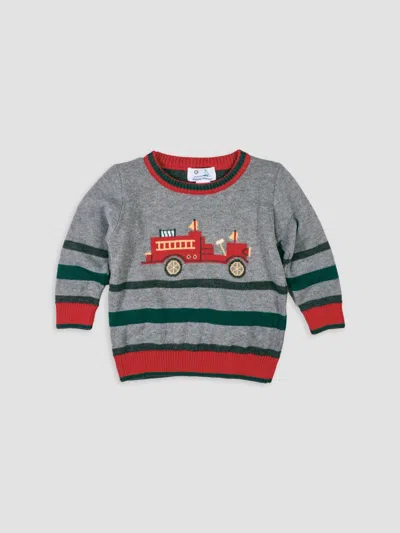 Florence Eiseman Boy's Little Boy's Firetruck Cotton Sweater In Gray