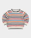 Florence Eiseman Boy's Raised Stripe Cotton Sweater In White
