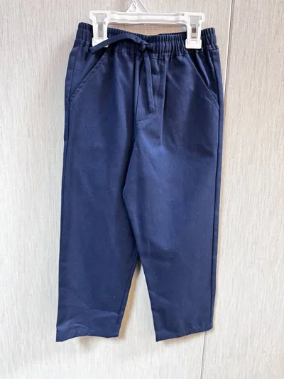 Florence Eiseman Kids' Boys' Twill Pull On Pant In Navy In Blue