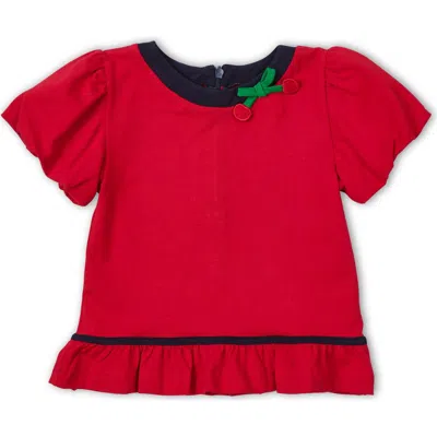 Florence Eiseman Kids'  Bubble Sleeve Top With Cherries In Red
