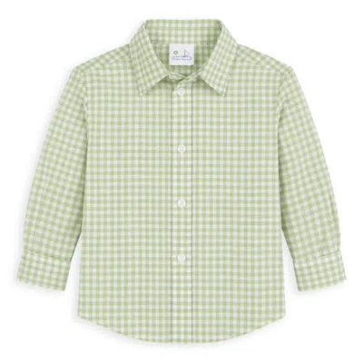 Florence Eiseman Babies'  Check Button Down Shirt In Green