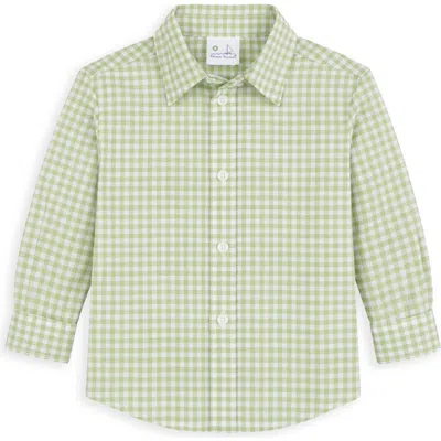 Florence Eiseman Kids'  Check Button Down Shirt In Green