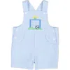 Florence Eiseman Check Seersucker Shortall With Soccer Goal In Blue