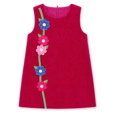 Florence Eiseman Kids'  Corduroy Jumper With Flower In Red