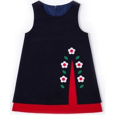 Florence Eiseman Kids'  Corduroy Jumper With Flowers In Blue