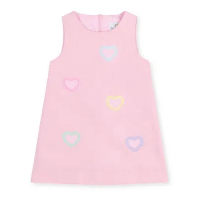 Florence Eiseman Kids'  Corduroy Jumper With Hearts In Pink