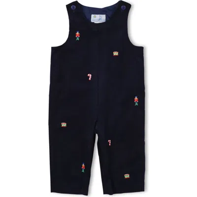 Florence Eiseman Babies'  Corduroy Longall With Allover Embroidery In Blue