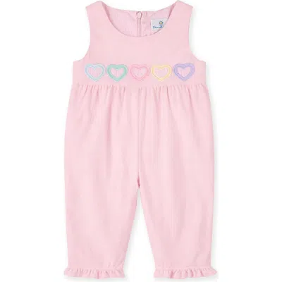 Florence Eiseman Babies'  Corduroy Longall With Hearts In Pink