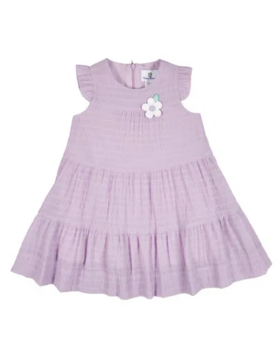 Florence Eiseman Kids'  Crinkle Lawn Dress With Flower In Purple