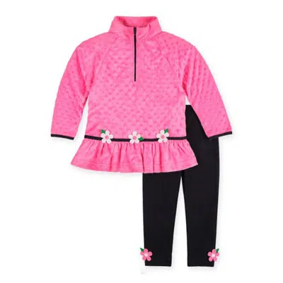 Florence Eiseman Kids'  Dimple Fleece Legging Set In Pink