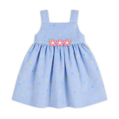 Florence Eiseman Dot Floral Corduroy Jumper With Flowers (baby) In Blue