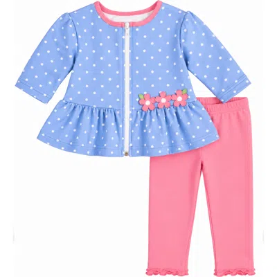 Florence Eiseman Dot Print Jacket Set With Flowers (toddler, Little Kid) In Multi