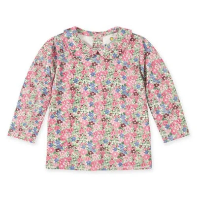 Florence Eiseman Kids'  Floral Knit Long Sleeve Blouse In Pink