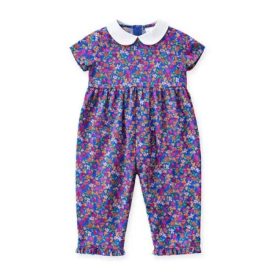 Florence Eiseman Babies'  Floral Print Longall With Collar In Purple