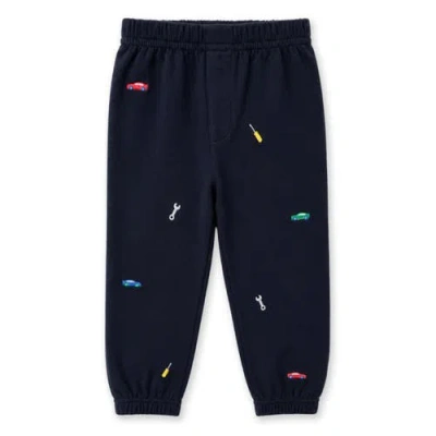 Florence Eiseman Babies'  French Terry Jogger With Cars & Tools In Blue
