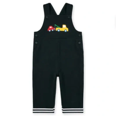 Florence Eiseman Babies'  French Terry Knit Longall With Tow Truck In Black