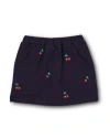 Florence Eiseman French Terry Skort With Embroidered Cherries In Black