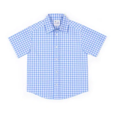 Florence Eiseman Babies'  Gingham Camp Shirt In Blue