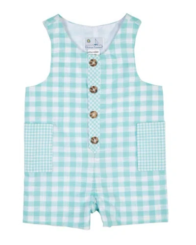 Florence Eiseman Babies'  Gingham Linen-look Shortall In Blue