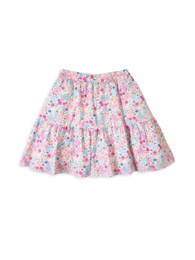 Florence Eiseman Girl's Floral Cotton Tiered Skirt In Neutral