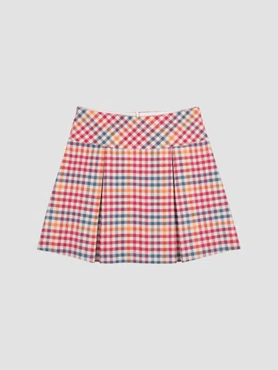 Florence Eiseman Girl's Plaid Pleated Cotton Skirt In Neutral