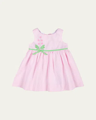 Florence Eiseman Kids' Girl's Seersucker Check Dress With Flowers