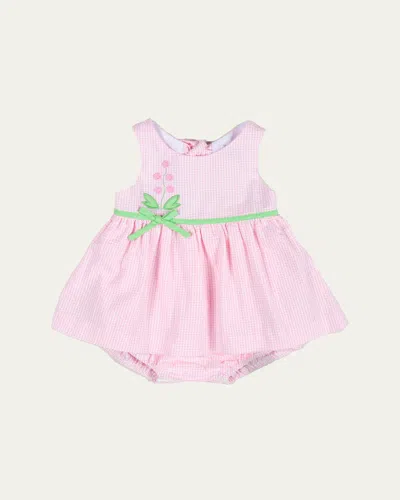 Florence Eiseman Kids' Girl's Seersucker Check-print Dress W/ Bloomers