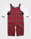 Florence Eiseman Girl's Tartan Plaid Jumpsuit & Polo In Multi