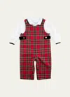 Florence Eiseman Girl's Tartan Plaid Jumpsuit & Polo In Multi